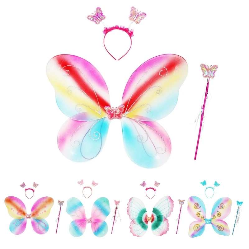 Angel Wings Wings Colorful Fairy-Wings with Magic Wand and Headband Halloween Dress Up Cosplay-Props for Girls T8DE
Angel Wings Wings Colorful Fairy-Wings with Magic Wand and Headband Halloween Dress Up Cosplay-Props for Girls T8DE