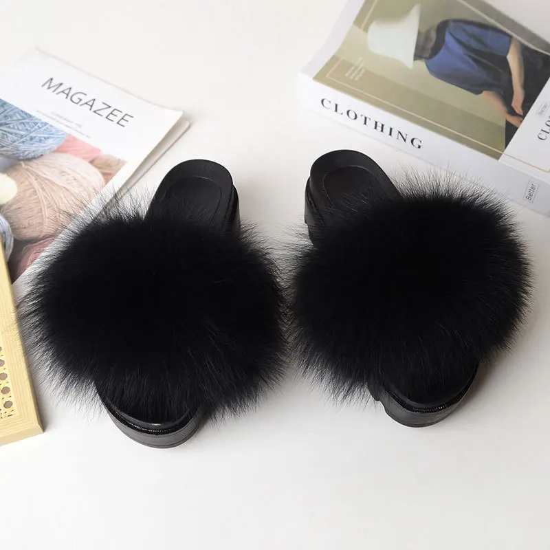 New Fox Fur Ladies Sandals Leisure Fur Slippers Spring and Summer Wedge Heels Women Slippers Women Shoes
New Fox Fur Ladies Sandals Leisure Fur Slippers Spring and Summer Wedge Heels Women Slippers Women Shoes