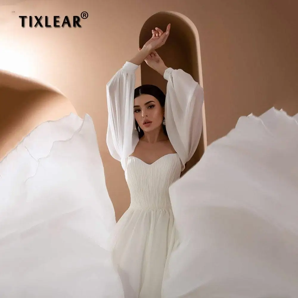 TIXLEAR Sweetheart Long Puff Sleeves Off-Shoulder Wedding Dress For Bride A Line Open Back Bridal Gown Vestidos De Novia 2022 
TIXLEAR Sweetheart Long Puff Sleeves Off-Shoulder Wedding Dress For Bride A Line Open Back Bridal Gown Vestidos De Novia 2022