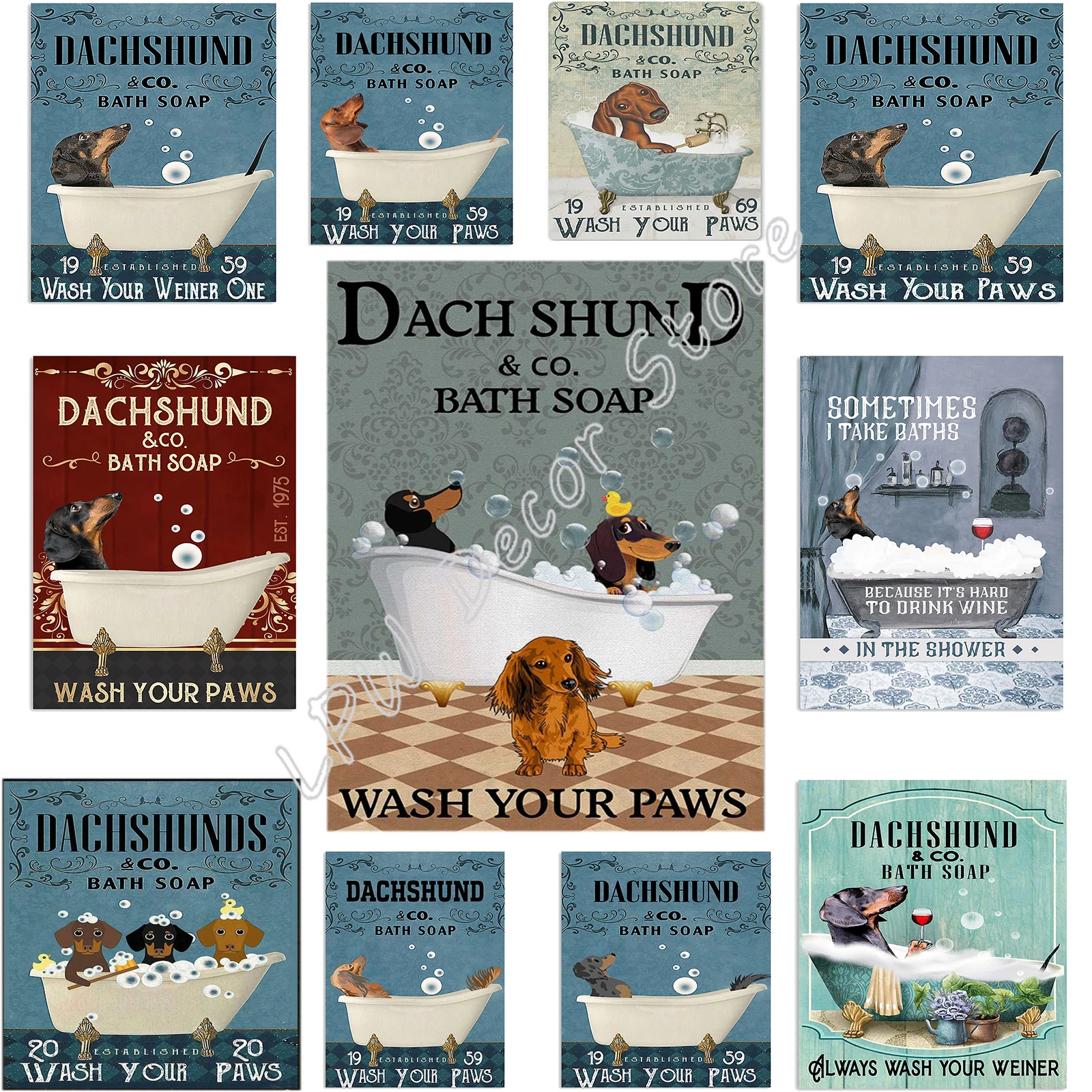 Bath Soap Company Dachshund Poster Decor Gift for Dachshund Lover Wall Art Decoration Metal Plaque Poster Metal Sign Poster
Bath Soap Company Dachshund Poster Decor Gift for Dachshund Lover Wall Art Decoration Metal Plaque Poster Metal Sign Poster