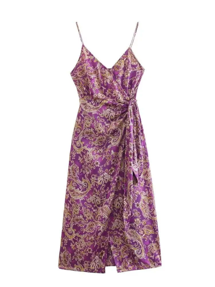 ZXQJ 2022 модное женское платье миди с поясом с цветочным принтом винтажные женские платья с открытой спиной на тонких бретелях Vestidos 
ZXQJ 2022 модное женское платье миди с поясом с цветочным принтом винтажные женские платья с открытой спиной на тонких бретелях Vestidos