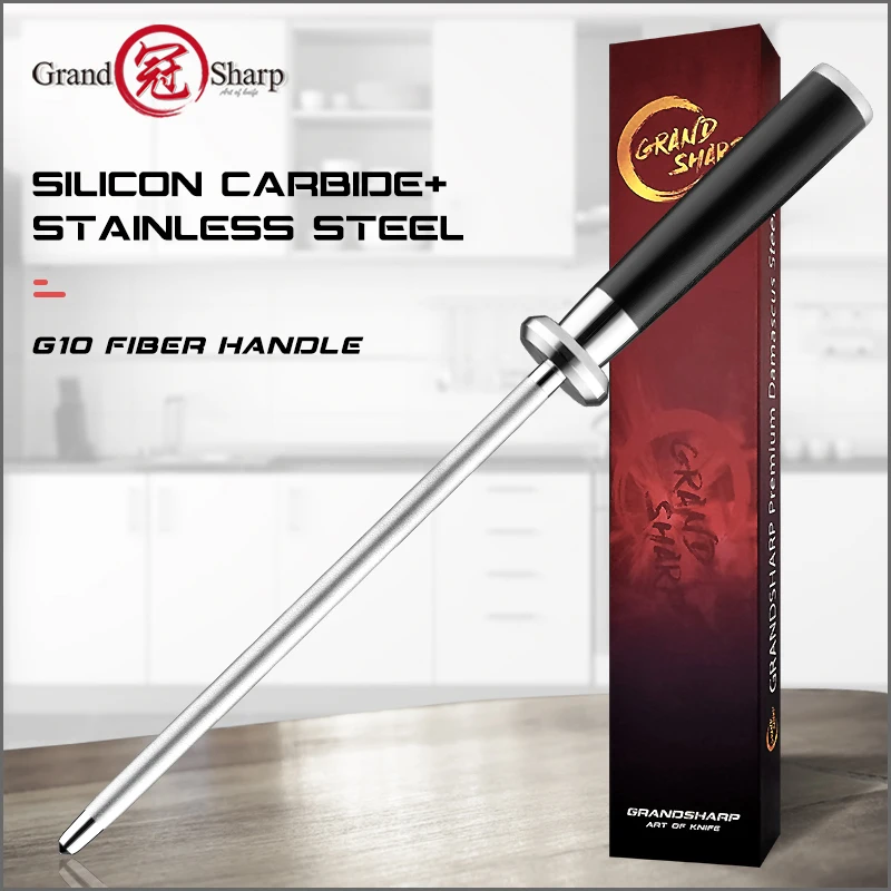 Профессиональная точилка для ножей Grandsharp, 10 дюймов, алмазная, нержавеющая сталь, кухонный нож, палочка, хонинговая сталь 600 # с ручкой G10
Профессиональная точилка для ножей Grandsharp, 10 дюймов, алмазная, нержавеющая сталь, кухонный нож, палочка, хонинговая сталь 600 # с ручкой G10