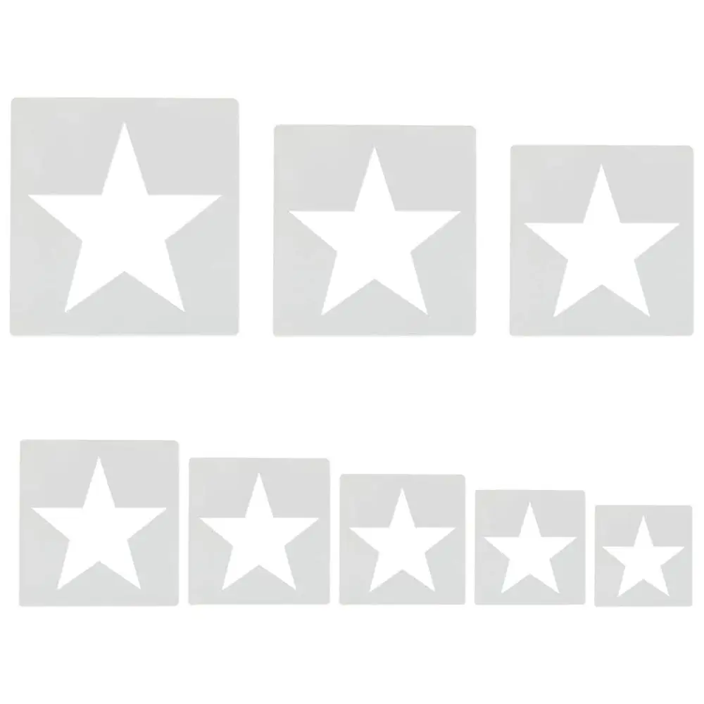 8Pcs New Album Decorative Wall Art Decor DIY Craft Star Template Stencils Scrapbooking Paper Card Painting Templates
8Pcs New Album Decorative Wall Art Decor DIY Craft Star Template Stencils Scrapbooking Paper Card Painting Templates