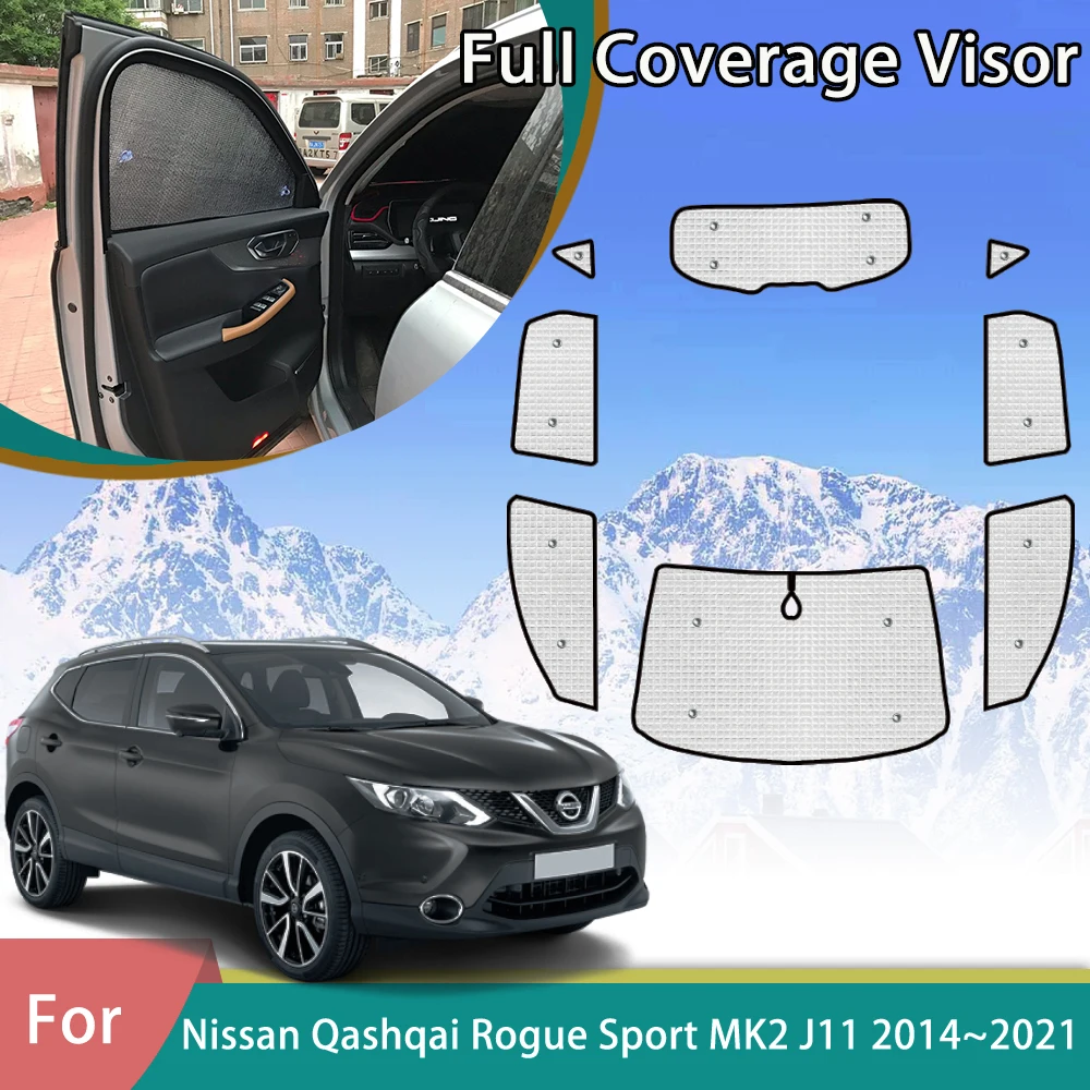 

Car Full Covers Sunshades For Nissan Qashqai J11 2014~2021 Sun Protection Windshields Side Window Visor Auto Accessories 2015