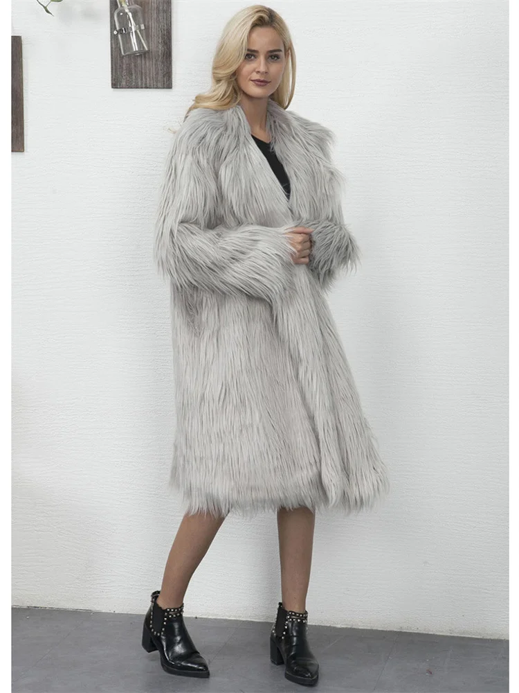 Женское пальто из искусственного лисьего меха, зимнее теплое пальто серого цвета с длинным отложным воротником, 2022
Женское пальто из искусственного лисьего меха, зимнее теплое пальто серого цвета с длинным отложным воротником, 2022