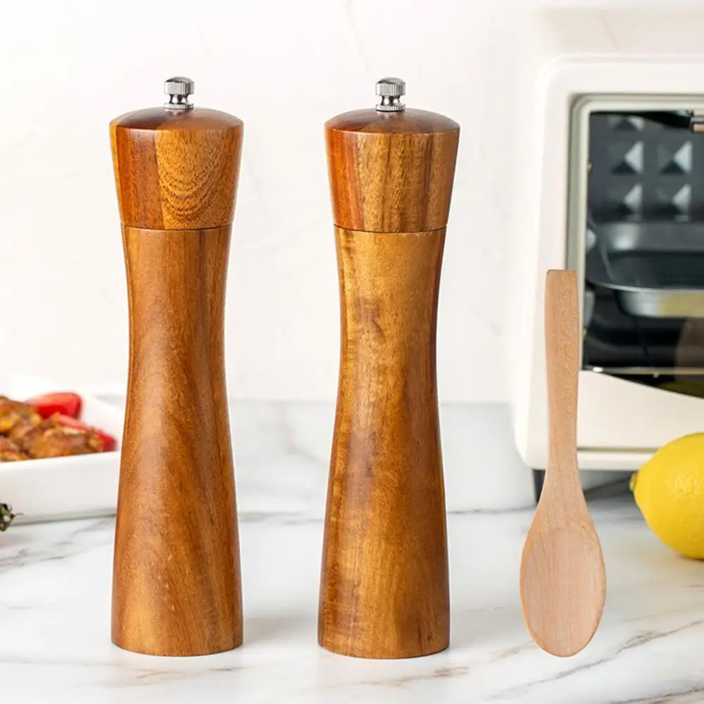 Wooden Salt and Pepper Grinder Adjustable Manual Salt Grinder Pepper Grinder Household Adjustable Sea Salt Grinding Bottle Set
Wooden Salt and Pepper Grinder Adjustable Manual Salt Grinder Pepper Grinder Household Adjustable Sea Salt Grinding Bottle Set