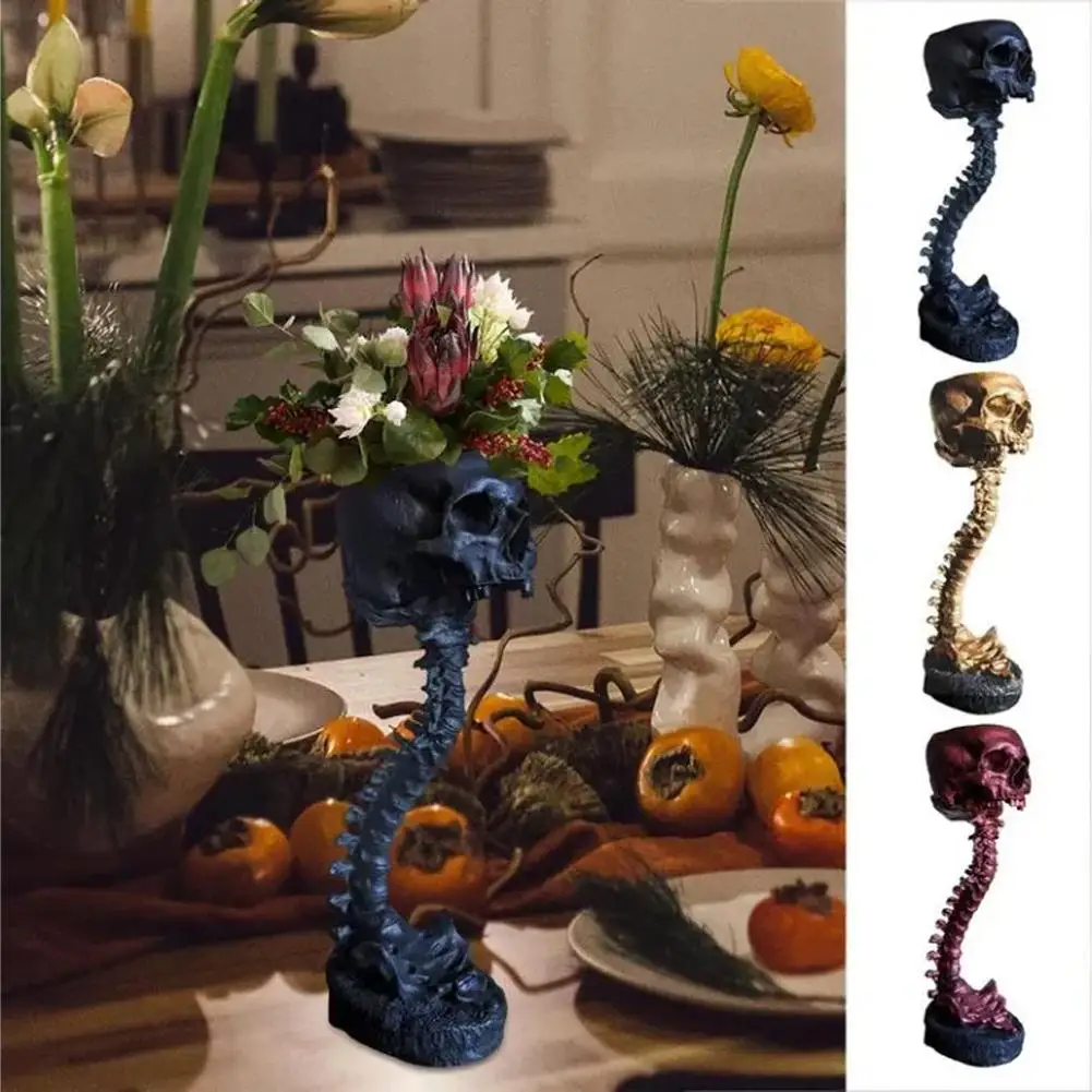 

Человеческий череп, позвоночник, модель, цветочный горшок, каучук, скелет, поделки, горшок, украшения для офиса, Хэллоуина, украшение для дома, интерьер Z0e5