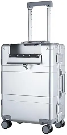 

24-дюймовый алюминиевый чемодан для ручной клади с заблокированным отсеком для ценностей, встроенный замок TSA, модный без застежки-молнии с Spi
