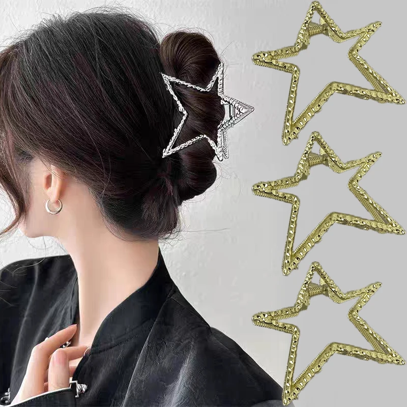 Metal Star Hair Claw Women Y2K Aesthetic Hollow Out Star Hairclips Girls Ponytail Shark Headwear Headdress Hair Crab Accessories
Metal Star Hair Claw Women Y2K Aesthetic Hollow Out Star Hairclips Girls Ponytail Shark Headwear Headdress Hair Crab Accessories