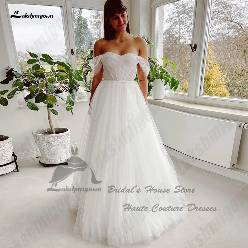 

Lakshmigown белое Тюлевое свадебное платье принцессы милое 2023 халат Марие корсет пляжные свадебные платья со шнуровкой сзади