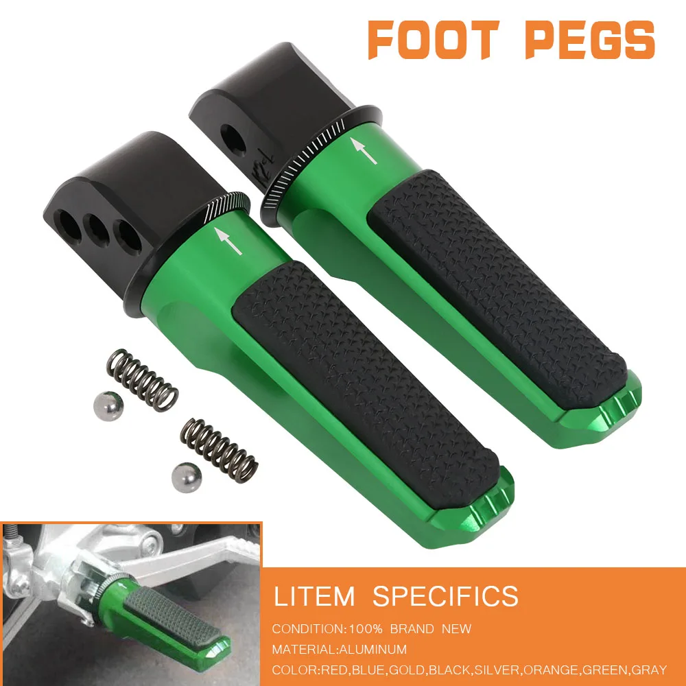 

Motorcycle Rear FootRest Footpegs Foot Pegs Pedal For Kawasaki NINJA VERSYS 400 650 ER-6F ER-6N Z 800 900 1000 R SX ZX 6R 10R