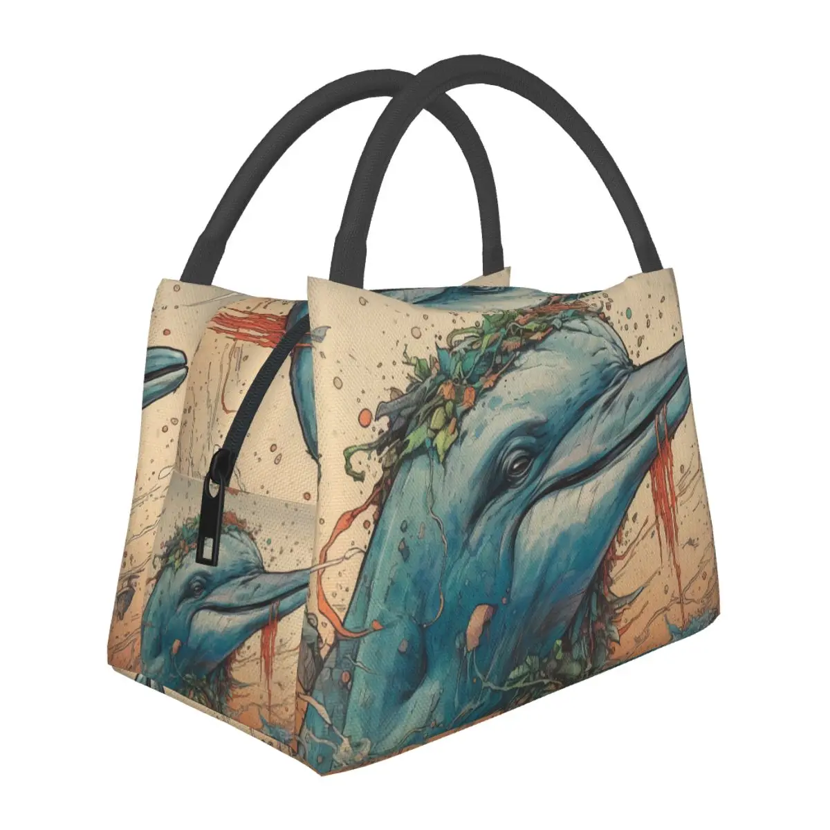 Dolphin Lunch Bag Illustration Caricatures Graphic Design Lunch Box Outdoor Picnic Cooler Bag Waterproof Thermal Lunch Bags 
Dolphin Lunch Bag Illustration Caricatures Graphic Design Lunch Box Outdoor Picnic Cooler Bag Waterproof Thermal Lunch Bags