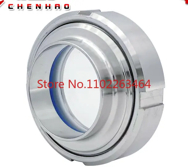 

304 stainless steel welding union mirror SMS round thread sanitary glass cup peep window DN100