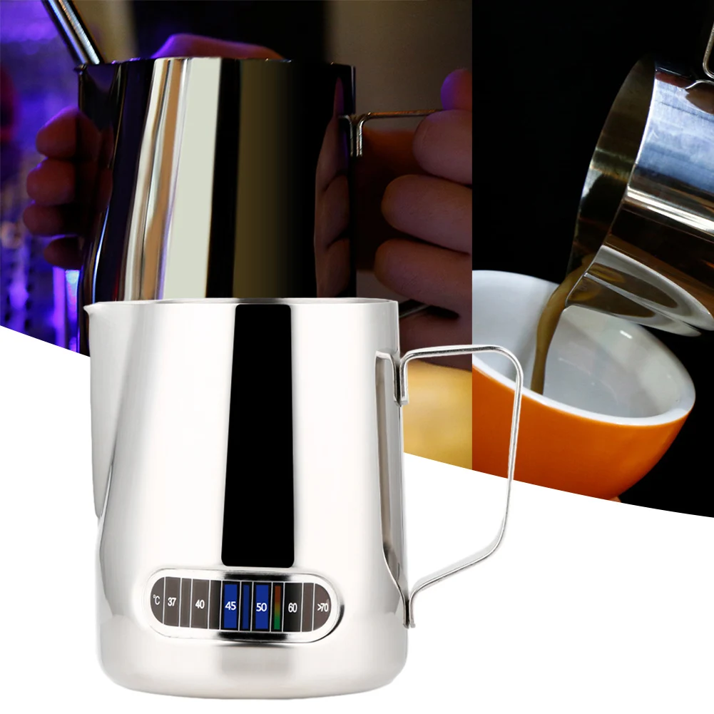1pc 600ml Milk Frothing Thermometer Espresso Coffee Pitcher Stainless Jug Powder Pot 304 Stainless Steel Coffee Accessories
1pc 600ml Milk Frothing Thermometer Espresso Coffee Pitcher Stainless Jug Powder Pot 304 Stainless Steel Coffee Accessories