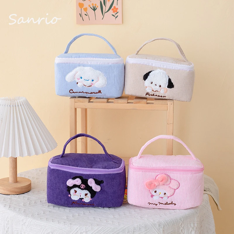 

Sanrio My Melody Kuromi Cinnamoroll Pachacco мультяшная плюшевая косметичка мультяшная портативная дорожная сумка для туалетных принадлежностей удобный органайзер