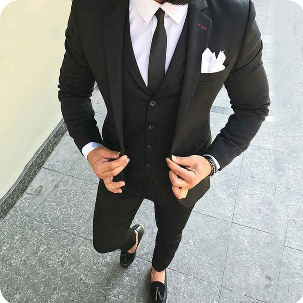 Men Black Wedding For Bridegroom Tuxedos Business Slim Fit Casual Groom Wear Prom Blazer Man Jacket Costume
Men Black Wedding For Bridegroom Tuxedos Business Slim Fit Casual Groom Wear Prom Blazer Man Jacket Costume