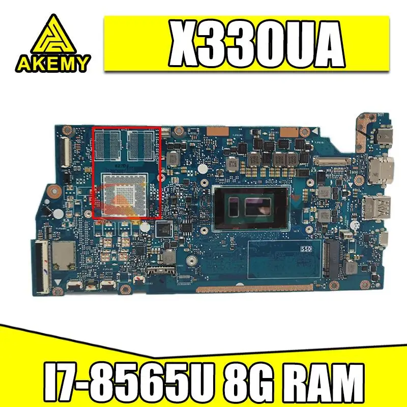 Akemy For Asus VivoBook S13 X330F S330FA S330FN S330F X330FN X330FD Laptop Mainboard X330FA Motherboard W/ I7-8565U CPU 8G RAM 
Akemy For Asus VivoBook S13 X330F S330FA S330FN S330F X330FN X330FD Laptop Mainboard X330FA Motherboard W/ I7-8565U CPU 8G RAM