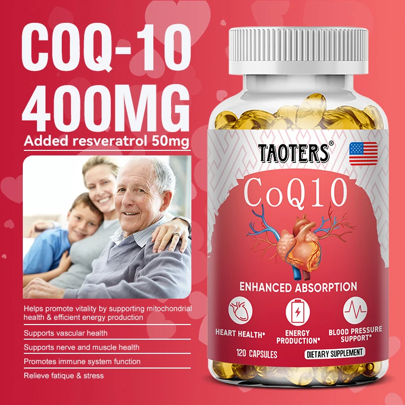 

CoQ10 Softgel Promotes Heart Health and Energy Production, Blood Pressure Support Coenzyme Q10 Supplement
