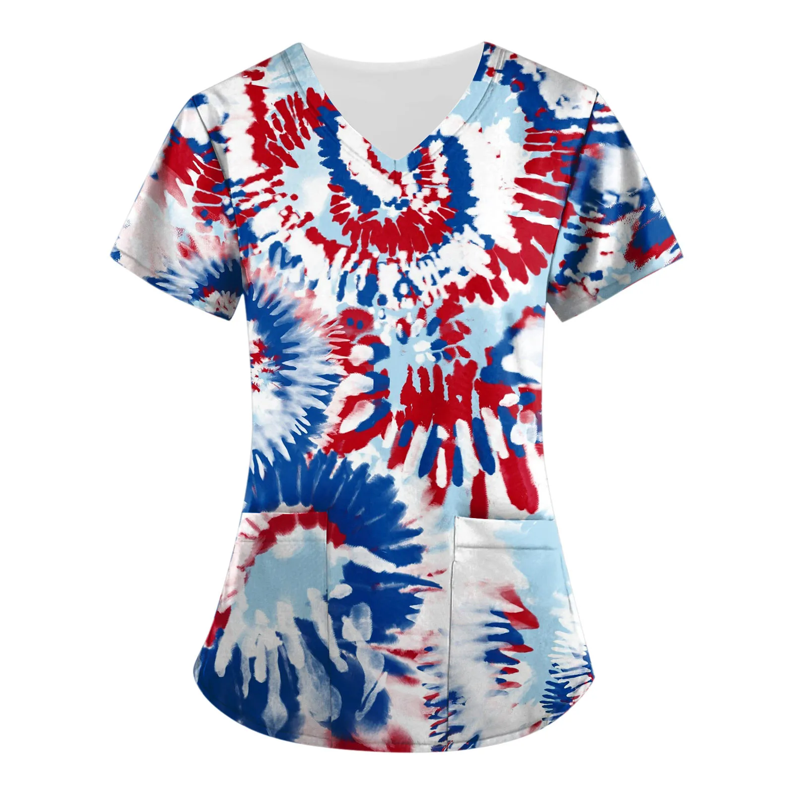 Женский топ с коротким рукавом и V-образным вырезом
Женский топ с коротким рукавом и V-образным вырезом