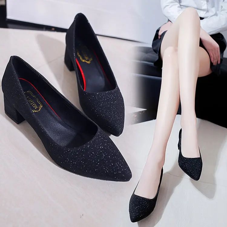 Women's shoes spring autumn new thick with work pumps Korean wild shallow mouth pointed sequin shoes silver banquet high heels
Women's shoes spring autumn new thick with work pumps Korean wild shallow mouth pointed sequin shoes silver banquet high heels
