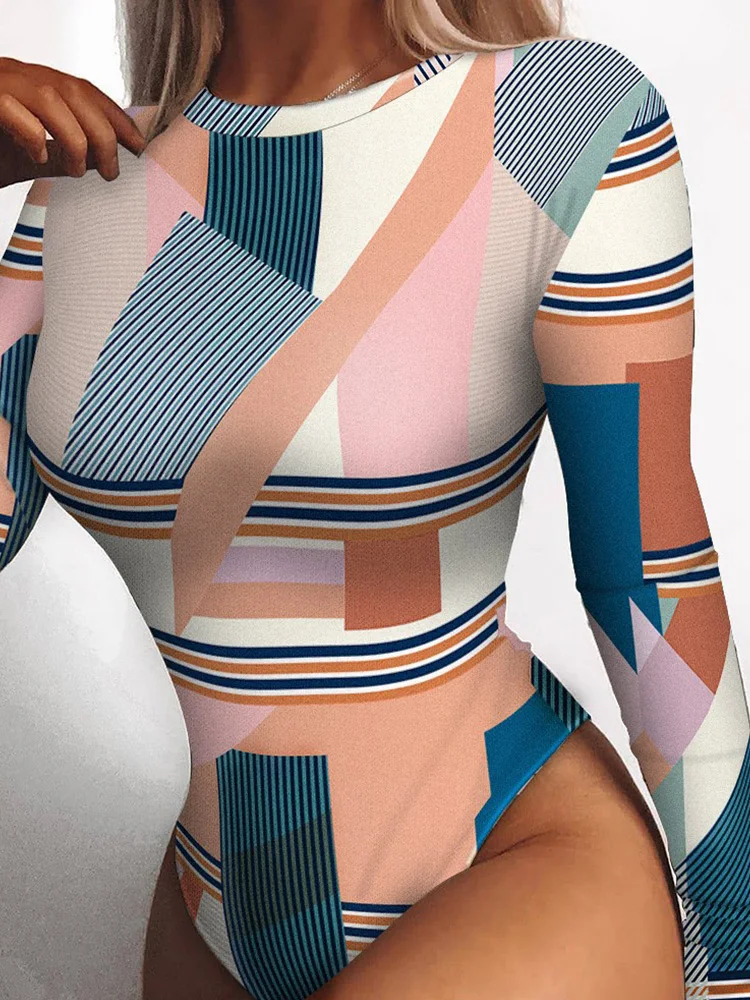 Spring Summer Long Sleeve One-Piece Bodysuit Women O-Neck Skinny Base Playsuit Lady Fashion Popular Letter Pattern Print Rompers
Spring Summer Long Sleeve One-Piece Bodysuit Women O-Neck Skinny Base Playsuit Lady Fashion Popular Letter Pattern Print Rompers