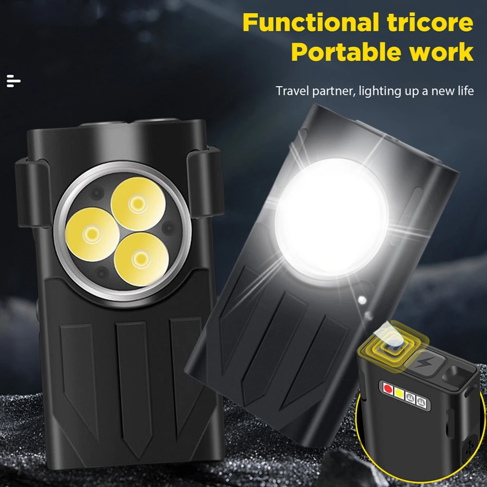 

V7 EDC Flashlights 1100 LM Mini Emergency Flashlights USB Type-C Charging IP65 Waterproof UV Light Banknote Detection for Hiking