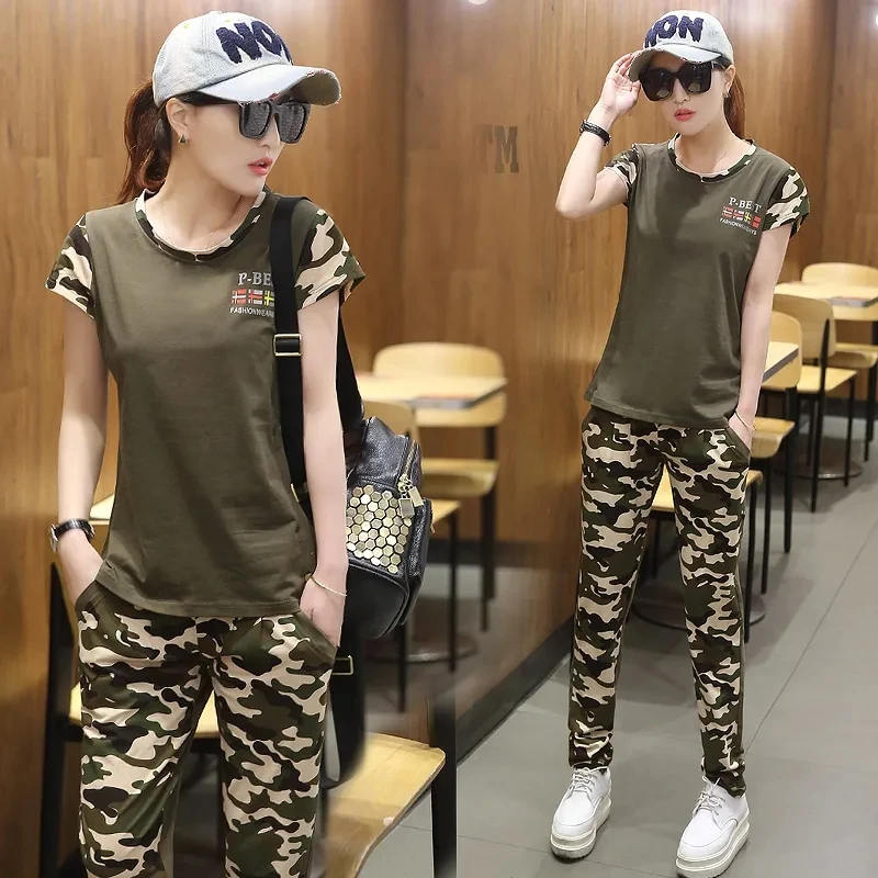 Summer New Camouflage Sports Sets Women's Plus Size Two Piece Sets Suit Female Short T-shirt & Pants Sets Casual Loose Tracksuit
Summer New Camouflage Sports Sets Women's Plus Size Two Piece Sets Suit Female Short T-shirt & Pants Sets Casual Loose Tracksuit