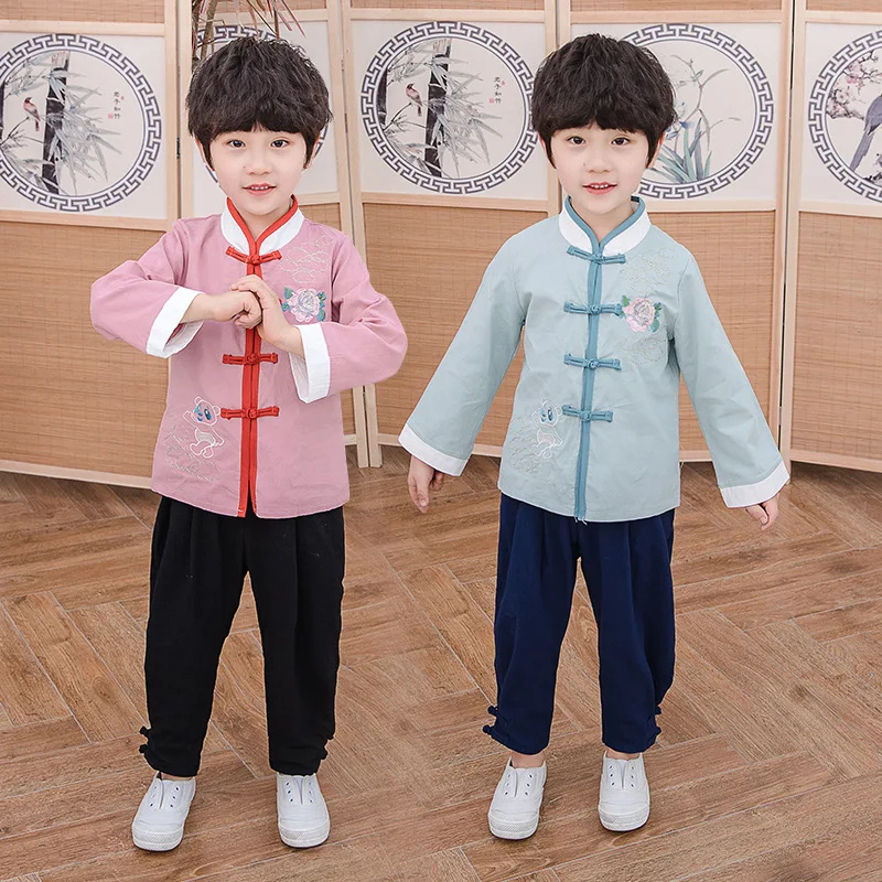Autunm New Kids Long Sleeve Tang Suit Children Chinese Lovely Ancient Hanfu Boys Embroidery Cotton Perform Costumes
Autunm New Kids Long Sleeve Tang Suit Children Chinese Lovely Ancient Hanfu Boys Embroidery Cotton Perform Costumes