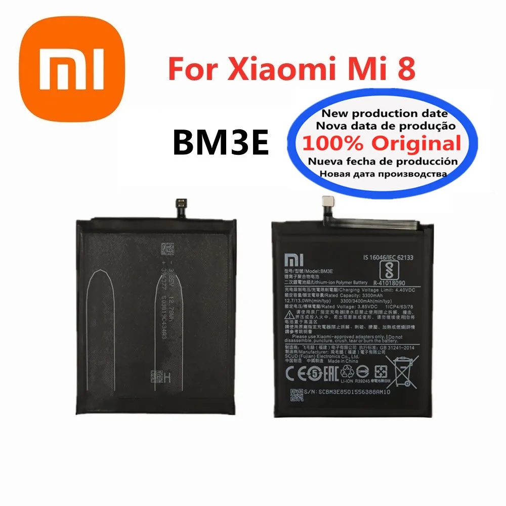 New BM3E 3400mAh Xiao Mi Original Phone Battery For Xiaomi Mi 8 Mi8 M8 M 8 High Capacity Replacement Battery Bateria In Stock
New BM3E 3400mAh Xiao Mi Original Phone Battery For Xiaomi Mi 8 Mi8 M8 M 8 High Capacity Replacement Battery Bateria In Stock
