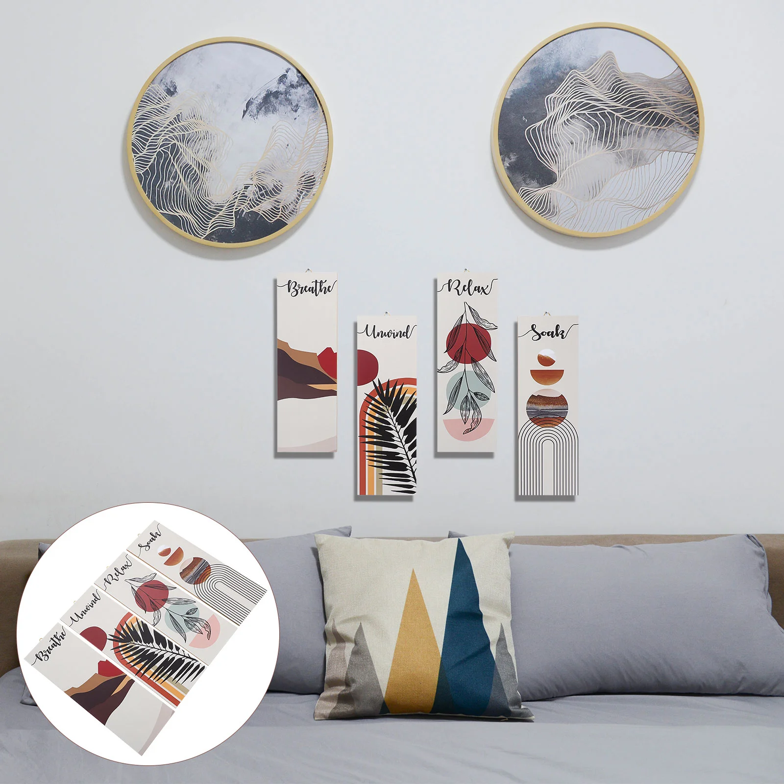4Pcs Bedroom Decorative Bohemia Style Living Room Relax Soak Unwind Breathe Signs Abstract Bohemia Wall Plaques Wood Wall Arts
4Pcs Bedroom Decorative Bohemia Style Living Room Relax Soak Unwind Breathe Signs Abstract Bohemia Wall Plaques Wood Wall Arts