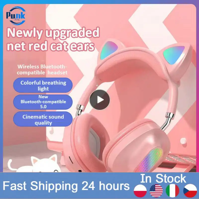 Long Battery Life Cat Ear Earphones 400mah Led Light Up Wireless Earbuds Over Ear Microphone Wireless Headphones
Long Battery Life Cat Ear Earphones 400mah Led Light Up Wireless Earbuds Over Ear Microphone Wireless Headphones