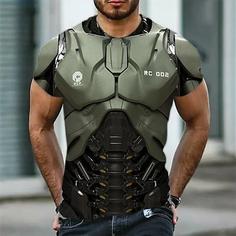 Y2K Clothing Fashion Short Sleeve Metal Style 3D Armor Print T-shirt Men's Casual Top Street Loose Breathable Oversized T Shirt
Y2K Clothing Fashion Short Sleeve Metal Style 3D Armor Print T-shirt Men's Casual Top Street Loose Breathable Oversized T Shirt