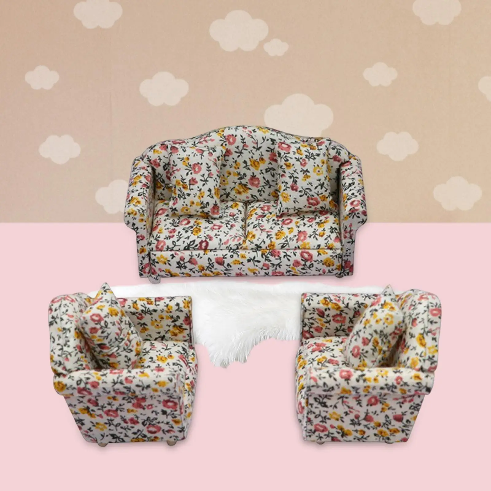 Mini Dollhouse Couch DIY Furniture 1/12 Scale for Living Room Bedroom Decor
Mini Dollhouse Couch DIY Furniture 1/12 Scale for Living Room Bedroom Decor