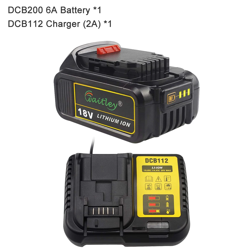 Батарея для электроинструмента Waitley DCB200 для Dewalt, 20 в, 18 в и 18 в, Max XR Tools, 18 в, 6,0 А, сменная литиевая батарея s
Батарея для электроинструмента Waitley DCB200 для Dewalt, 20 в, 18 в и 18 в, Max XR Tools, 18 в, 6,0 А, сменная литиевая батарея s