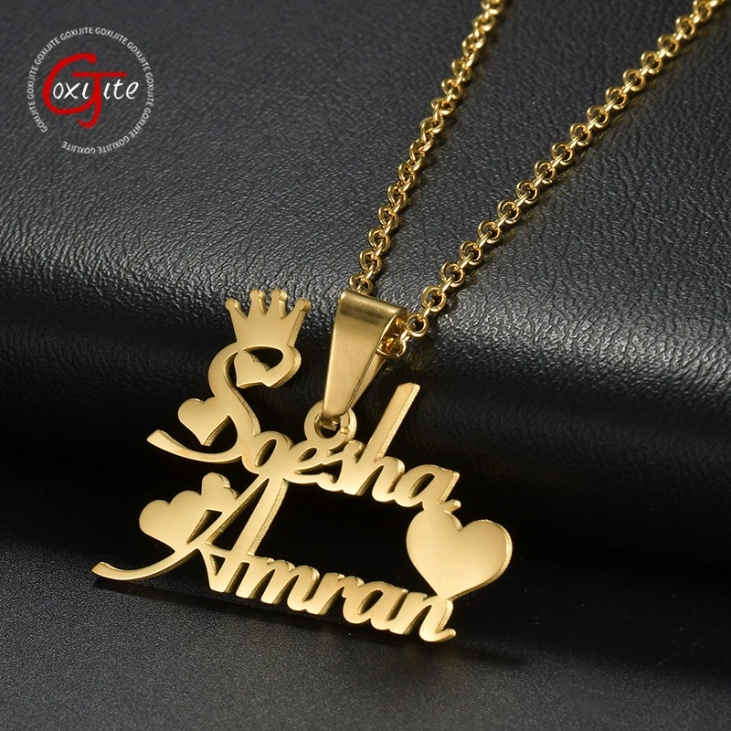 Goxijite индивидуальное ожерелье с 2 именами для женщин из нержавеющей стали, персонализированное сердце, корона, искусственное ювелирное изделие, подарок
Goxijite индивидуальное ожерелье с 2 именами для женщин из нержавеющей стали, персонализированное сердце, корона, искусственное ювелирное изделие, подарок