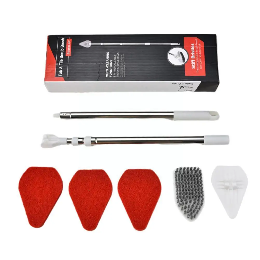 Скраб-щетка с ручкой, скребок для душа 3 в 1, щетка, регулируемая настенная губка, чистящая емкость, ручка для очистки Z0A7 
Скраб-щетка с ручкой, скребок для душа 3 в 1, щетка, регулируемая настенная губка, чистящая емкость, ручка для очистки Z0A7