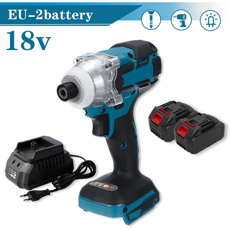 18V Cordless Electric Impact Brushless Wrench Rechargable Screwdriver Drill Driver LED Light Power Tools For 18V Makita Battery
18V Cordless Electric Impact Brushless Wrench Rechargable Screwdriver Drill Driver LED Light Power Tools For 18V Makita Battery