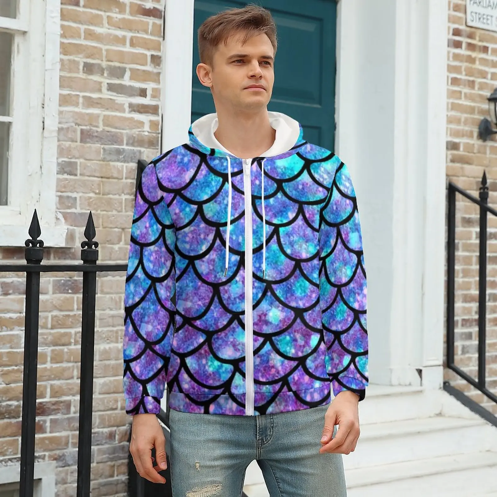 Mermaid Scales Hoodies Purple Blue Splash Abstract Autumn Polyester Hoodie Full Print Zip Up Hoodie For Man Oversized
Mermaid Scales Hoodies Purple Blue Splash Abstract Autumn Polyester Hoodie Full Print Zip Up Hoodie For Man Oversized
