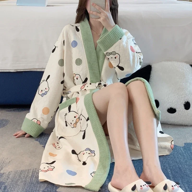 Kawaii Sanrios Pachacco Homewear Women's Pajamas Robe Warm and Cute Loose Comfortable Thickened Fashion Soft Women's Pajamas
Kawaii Sanrios Pachacco Homewear Women's Pajamas Robe Warm and Cute Loose Comfortable Thickened Fashion Soft Women's Pajamas