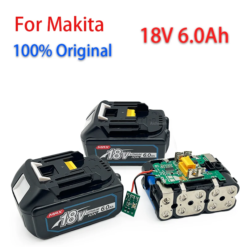 Аккумуляторная батарея для Makita, литий-ионный аккумулятор для электроинструментов, 18 в, 6,0 Ач, замена батареи LXT, BL1860B, BL1860, BL1850, BL1850B
Аккумуляторная батарея для Makita, литий-ионный аккумулятор для электроинструментов, 18 в, 6,0 Ач, замена батареи LXT, BL1860B, BL1860, BL1850, BL1850B