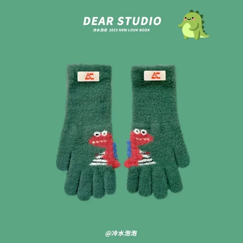 Japanese Cute Dinosaur Jacquard Plush Knitted Gloves for Women Autumn and Winter Outdoor Riding Warm Finger Touch Screen Mittens
Japanese Cute Dinosaur Jacquard Plush Knitted Gloves for Women Autumn and Winter Outdoor Riding Warm Finger Touch Screen Mittens