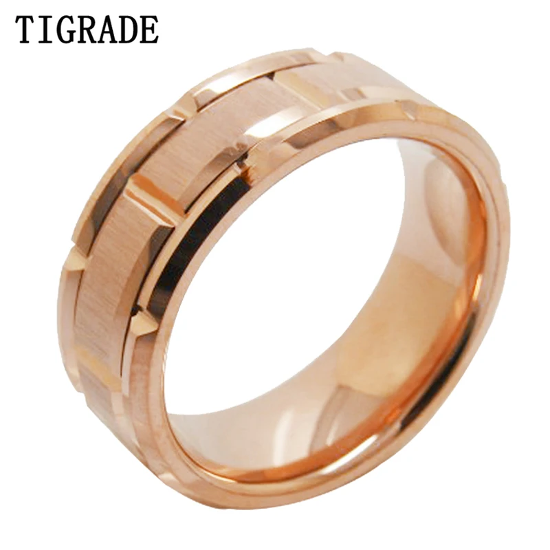 Tigrade 8mm Men Women Tungsten Rose Gold Brick Pattern Brushed Engagement Ring Wedding Band Masculine Comfort Fit Size 6-13
Tigrade 8mm Men Women Tungsten Rose Gold Brick Pattern Brushed Engagement Ring Wedding Band Masculine Comfort Fit Size 6-13
