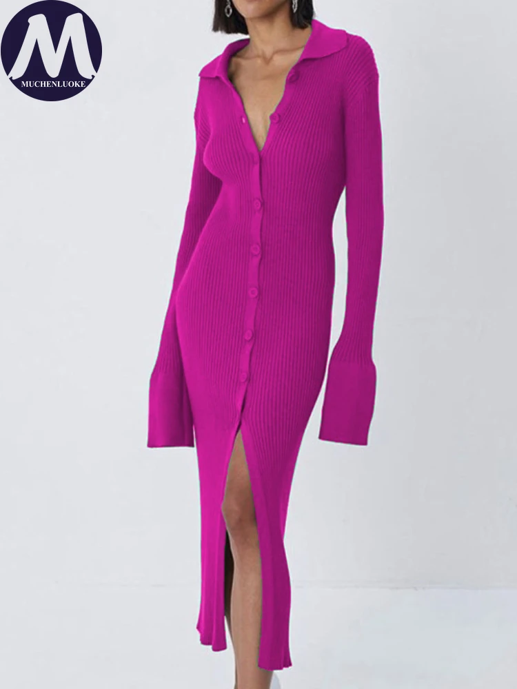 Dresses for Women 2023 Spring Autumn New Elegant Flare Sleeve V Neck Long Sweater Dress Fashionable Slim Fit Appear Thin Dresses
Dresses for Women 2023 Spring Autumn New Elegant Flare Sleeve V Neck Long Sweater Dress Fashionable Slim Fit Appear Thin Dresses