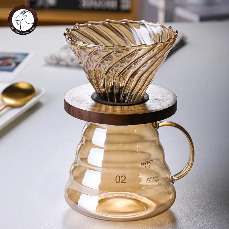 Pour Over Coffee Set V02 Dripper Coffee Server Coffee V60 Coffee Filter Cup Drip Coffee Maker Brewing Cup with Wooden Holder
Pour Over Coffee Set V02 Dripper Coffee Server Coffee V60 Coffee Filter Cup Drip Coffee Maker Brewing Cup with Wooden Holder