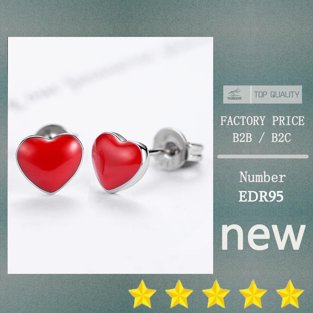 Romantic Mini Red Heart Stud Earrings Silver Color Oil Piercing For Women Chic Wedding Gift Girls Accessories 
Romantic Mini Red Heart Stud Earrings Silver Color Oil Piercing For Women Chic Wedding Gift Girls Accessories