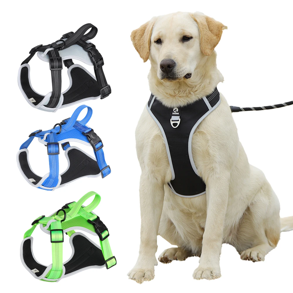 No Pull Breathable Large Dog Harness Reflective Adjustable Pet Dogs Harness Vest for Medium Big Dog Running Training Harnesses
No Pull Breathable Large Dog Harness Reflective Adjustable Pet Dogs Harness Vest for Medium Big Dog Running Training Harnesses