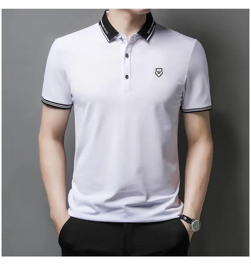 Men's new short sleeve polo shirt middle-aged and young men's business casual work clothes Lapel solid color men's T-shirt desig
Men's new short sleeve polo shirt middle-aged and young men's business casual work clothes Lapel solid color men's T-shirt desig