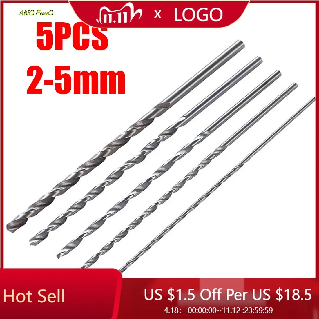 5pcs HSS 150mm 2-5mm Extra Long Straight High Speed Steel Shank Drill Bits Set Wood Plastic Aluminum Straight Shank Drilling Bit
5pcs HSS 150mm 2-5mm Extra Long Straight High Speed Steel Shank Drill Bits Set Wood Plastic Aluminum Straight Shank Drilling Bit