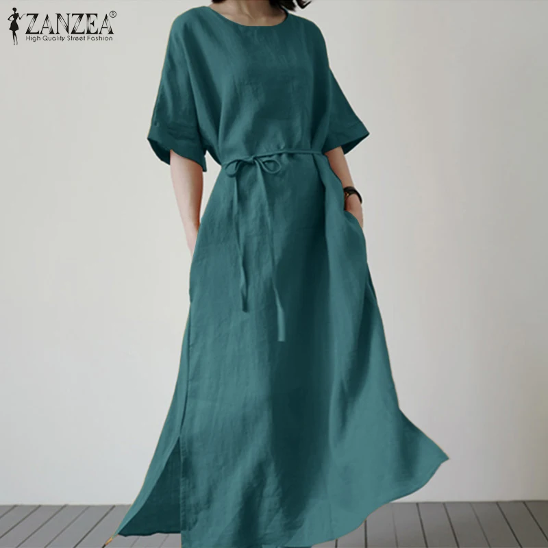 ZANZEA Half Sleeved A-line Dress O-Neck Pleated Hem Fashion Solid Party Casual Vestidos Elegant Vintage Dresses Women Spring
ZANZEA Half Sleeved A-line Dress O-Neck Pleated Hem Fashion Solid Party Casual Vestidos Elegant Vintage Dresses Women Spring