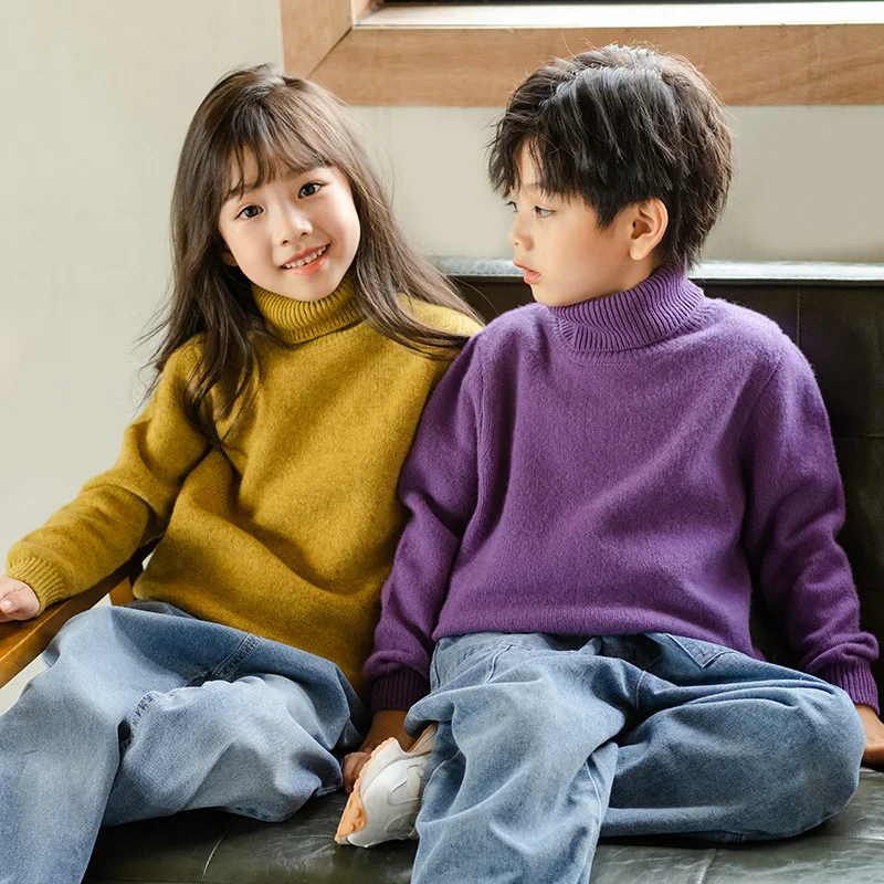 Шерстяной свитер для мальчиков и девочек, шерстяное пальто, детский кашемировый свитер унисекс с высоким воротником, зимний теплый 100% кашемировый пуловер, свитер, Топ 
Шерстяной свитер для мальчиков и девочек, шерстяное пальто, детский кашемировый свитер унисекс с высоким воротником, зимний теплый 100% кашемировый пуловер, свитер, Топ
